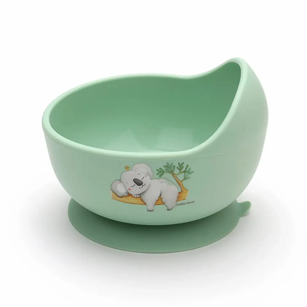 Repas pour enfant - Set vaisselle en silicone bavoir + bol + cuillère koala - GAELLE DUVAL