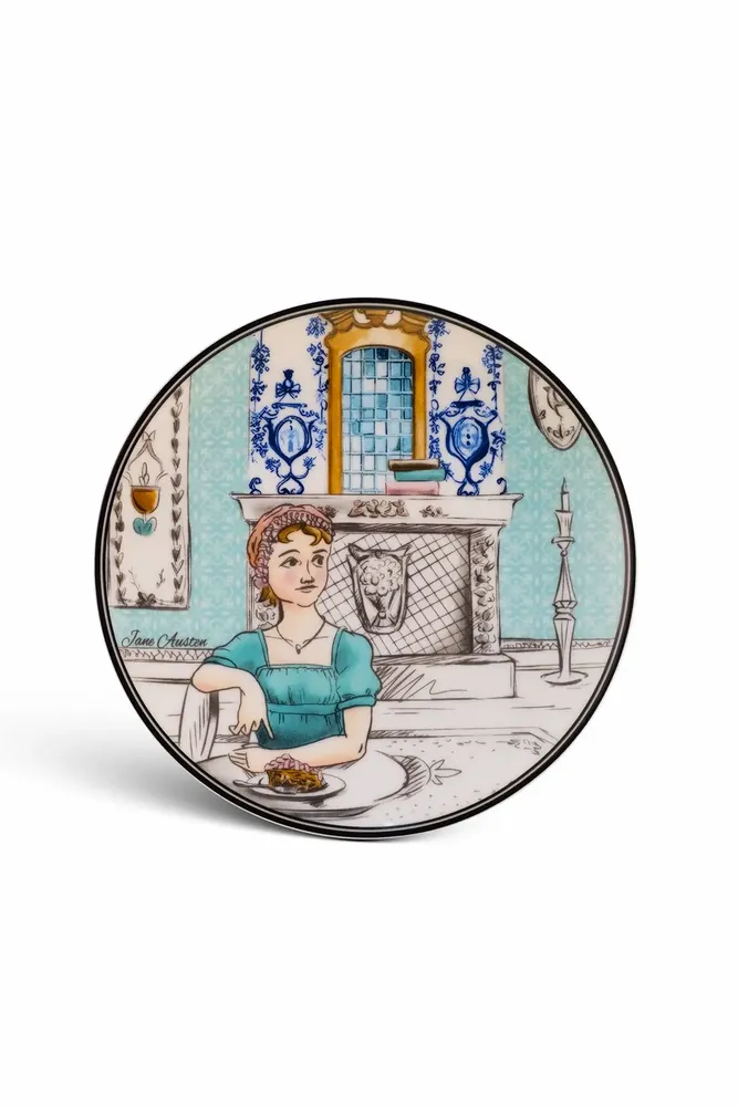 Everyday plates - Jane Austen Porcelain Plate - SOMNIA ATELIER