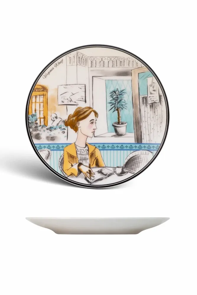 Everyday plates - Virginia Woolf Porcelain Plate - SOMNIA ATELIER