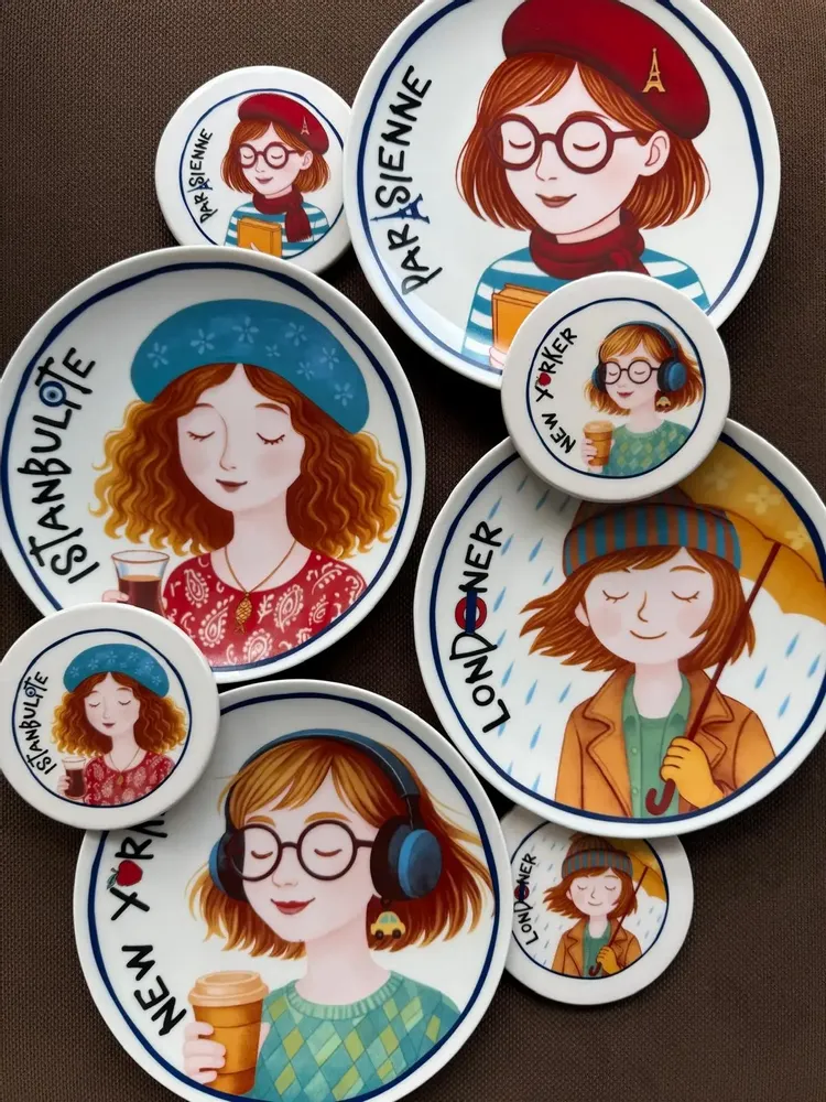 Everyday plates - Cosmopolitan Porcelain Plate Collection - SOMNIA ATELIER