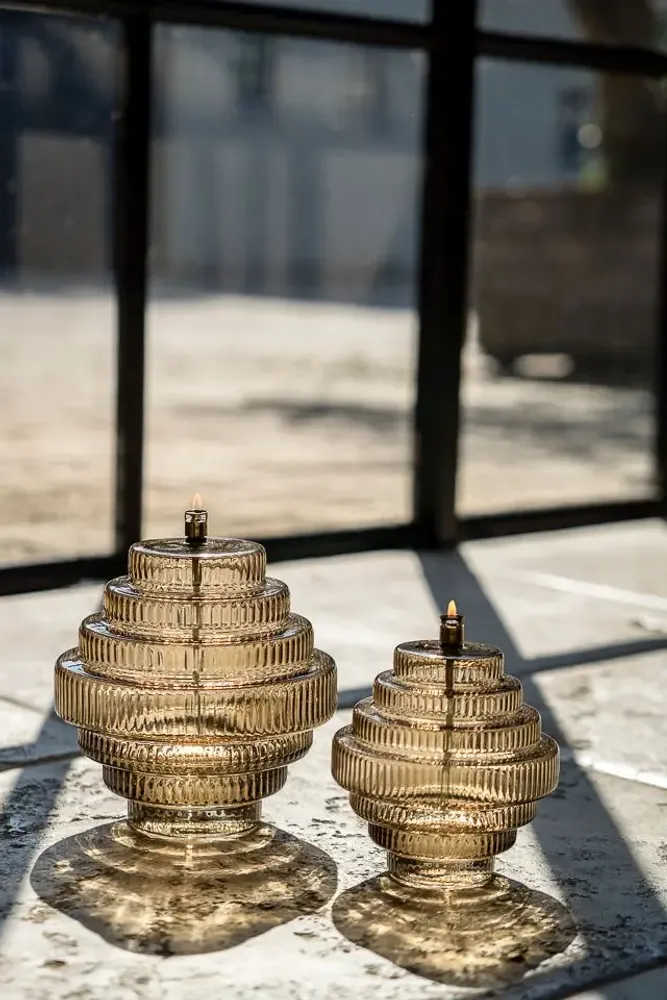 Decorative objects - Twin champagne oil lamp - PERI LIVING