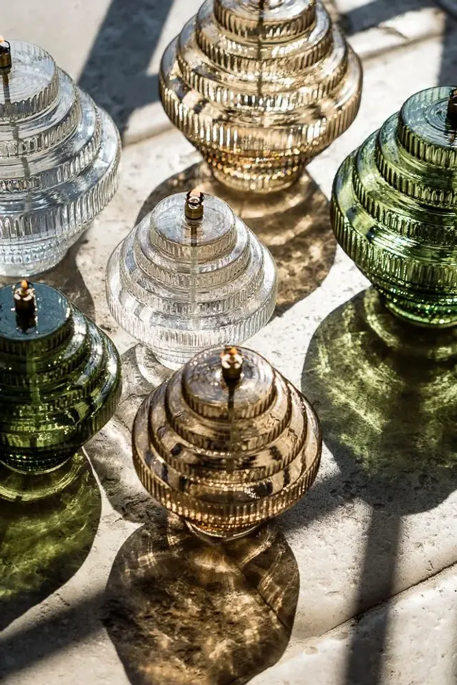 Decorative objects - Twin champagne oil lamp - PERI LIVING