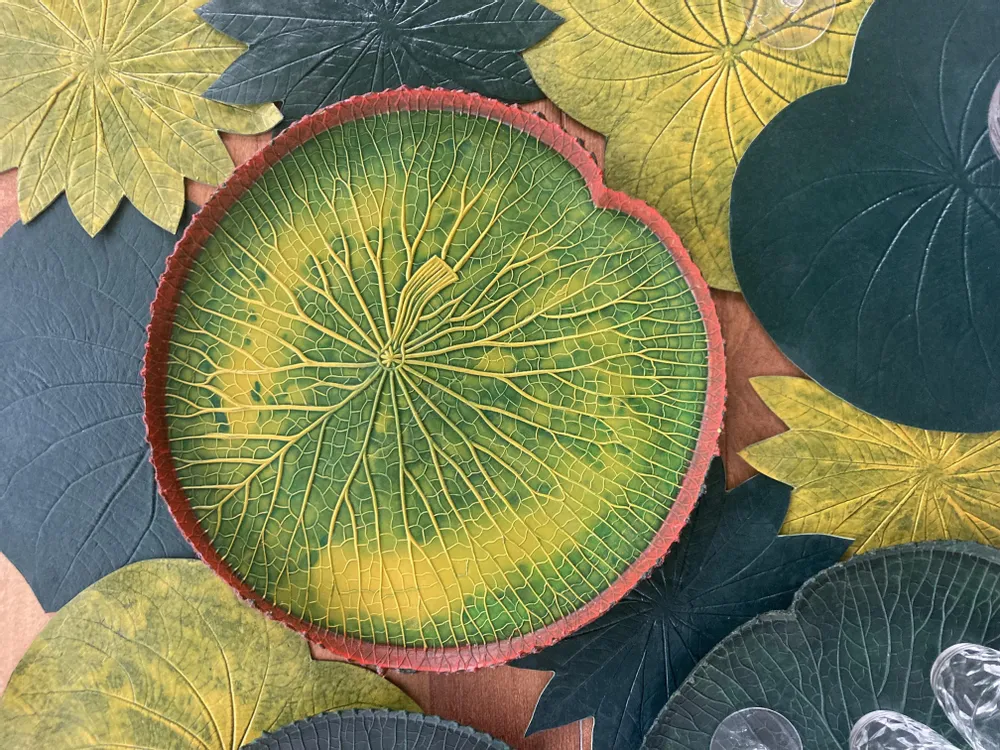 Trays - VITÓRIA RÉGIA Green Amazônia tray - 100% natural rubber craftsmanship - SABIÁ DESIGN