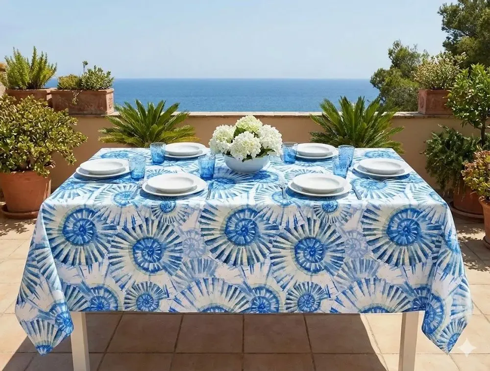 Table linen - PASELLA 1972  tablecloth: shells 044 - PASELLA 1972 JOYFUL TABLECLOTH