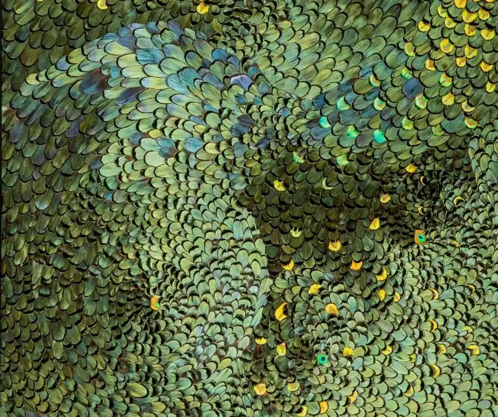 Pièces uniques - Oeuvre murale en plumes - MÉRI-LI