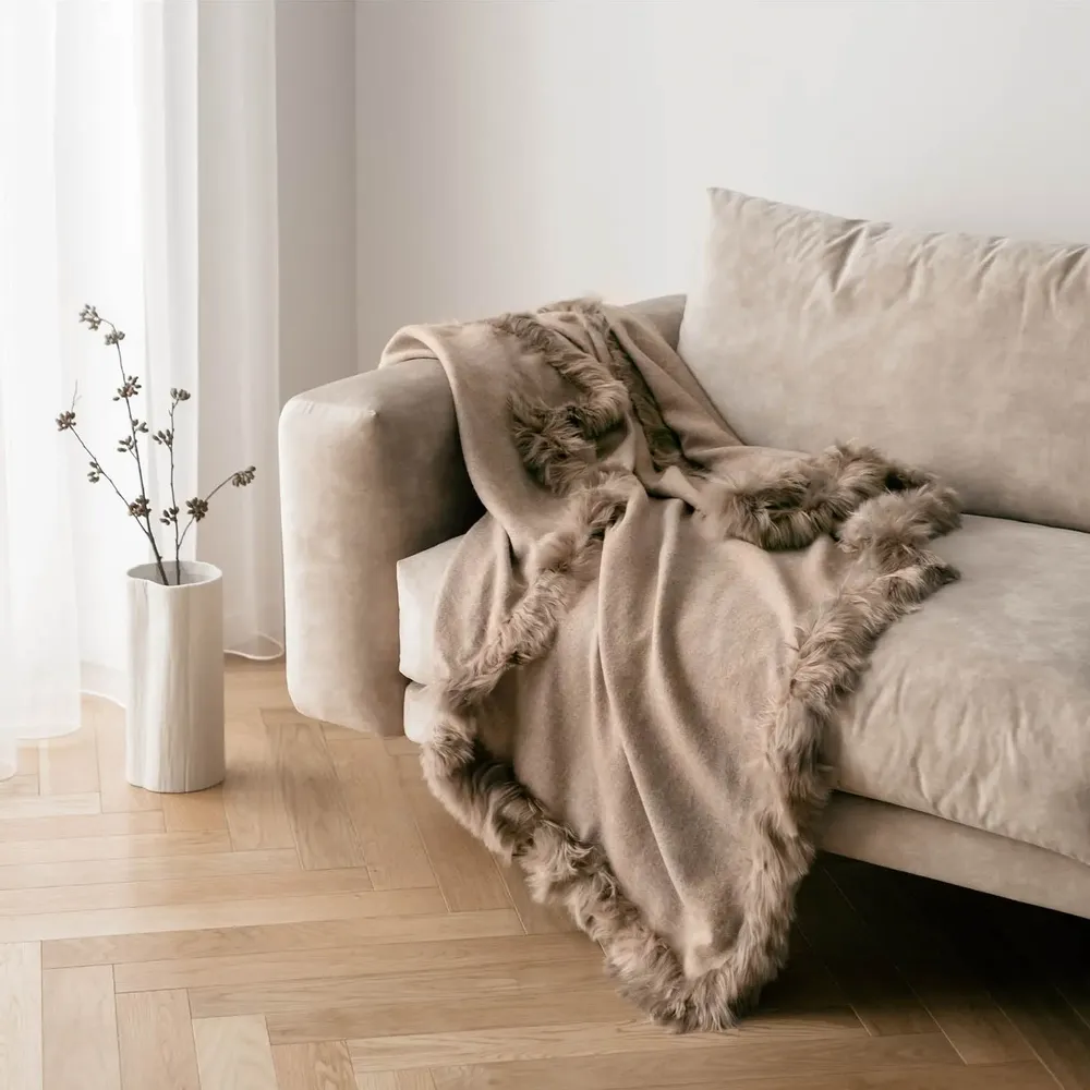 Throw blankets - Alpaca Fur Luxury Throw - ALPAKA