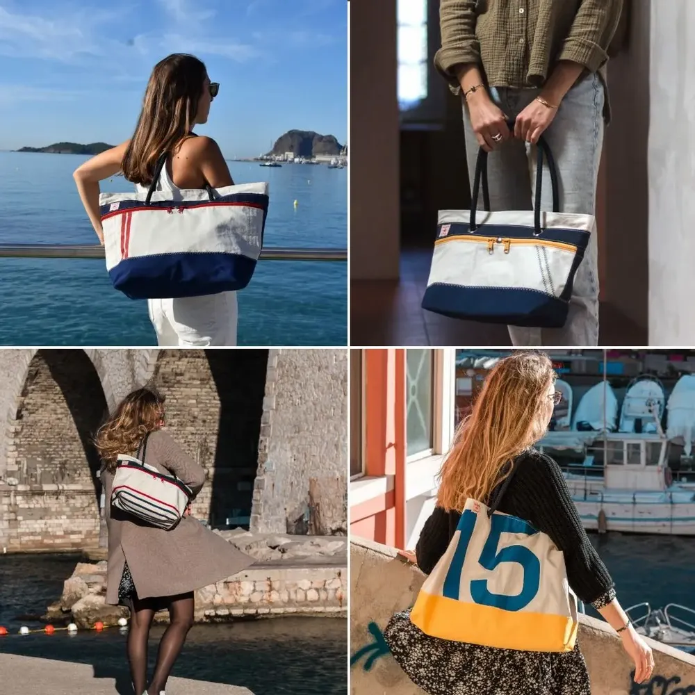 Sacs et cabas - Sac en voile de bateau recyclée - écoresponsable - fabriqué en France - LES TOILES DU LARGE