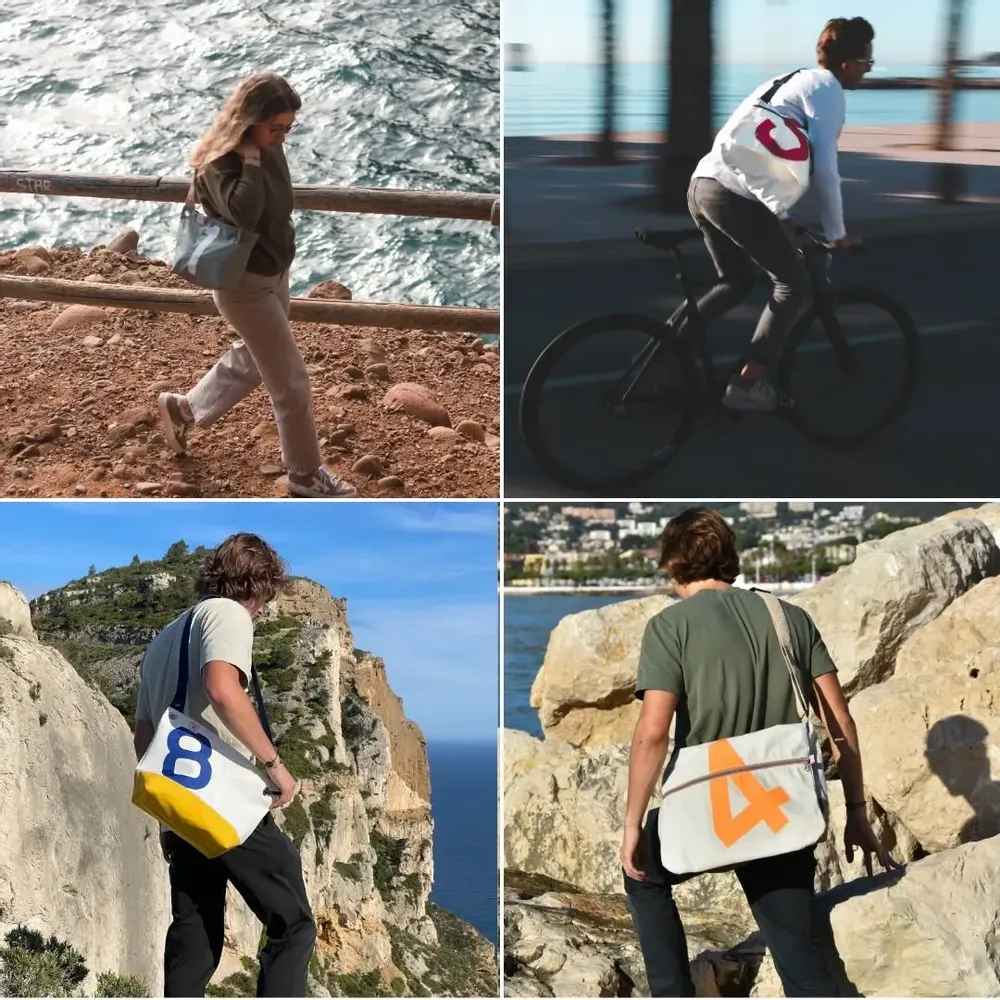 Sacs et cabas - Sac en voile de bateau recyclée - écoresponsable - fabriqué en France - LES TOILES DU LARGE