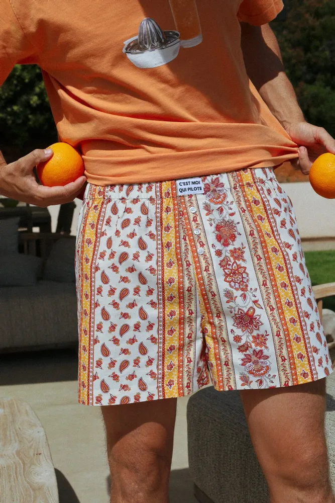 Prêt-à-porter - Caleçon Arles orange - C'EST MOI QUI PILOTE