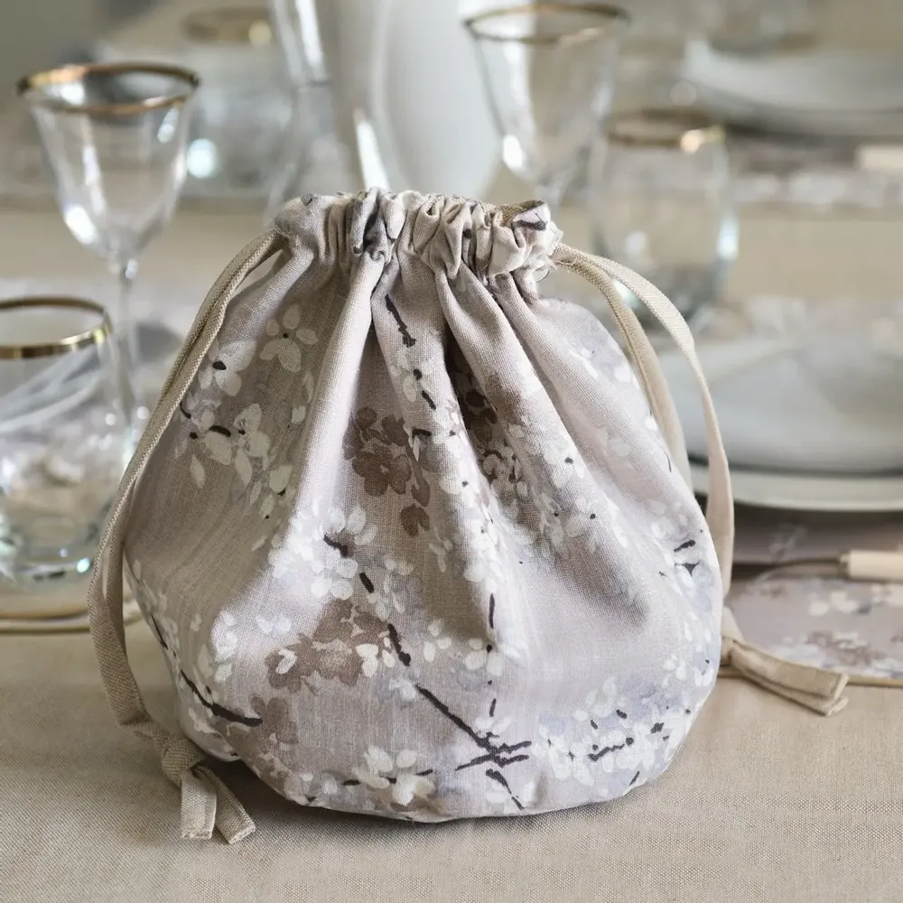 Food storage - Toile de Jouy Blue & Stripes Bread Bag – Double-Sided Design - ROSEBERRY HOME