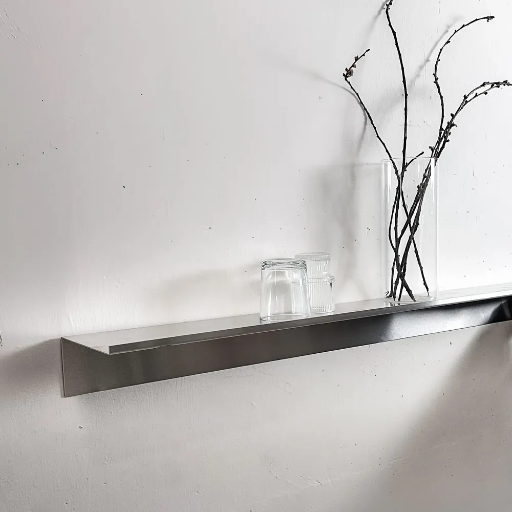 Shelves - Minimalist Wall Shelf in Brushed Aluminum - CASE STUDIOS