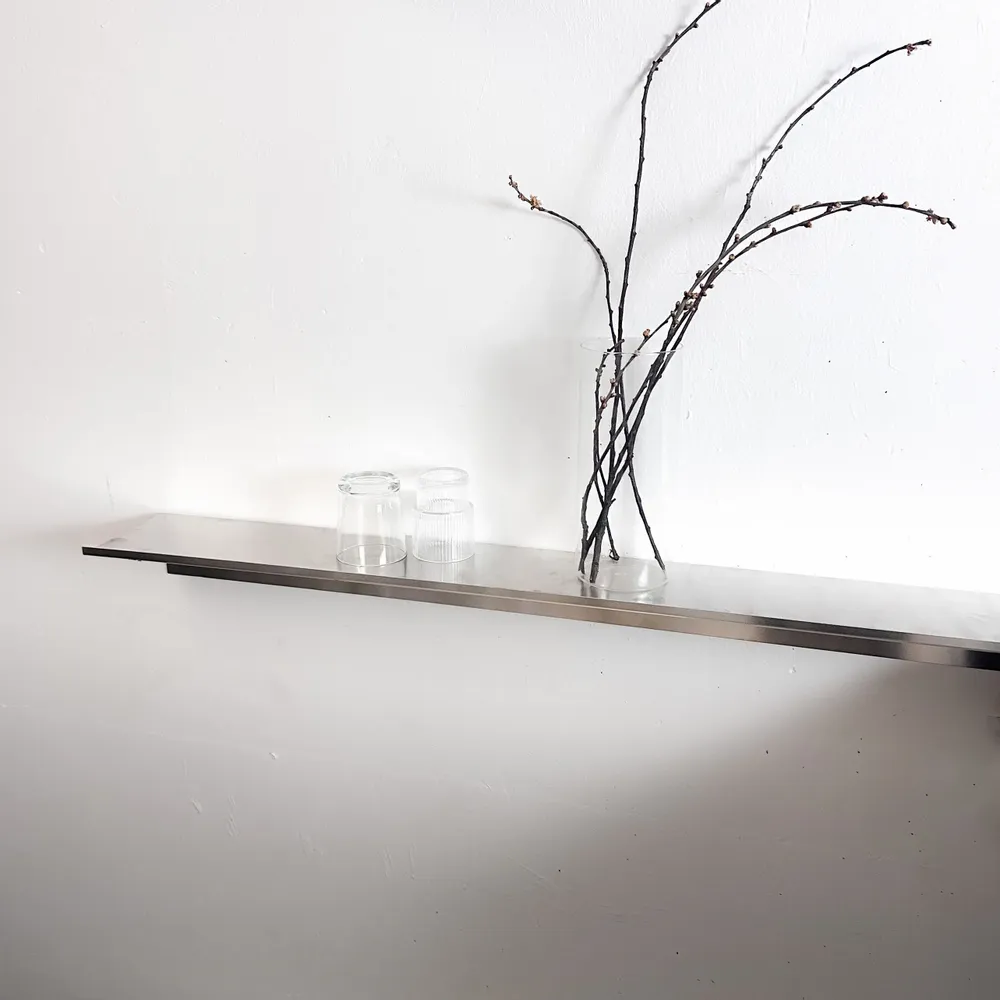 Shelves - Minimalist Wall Shelf in Brushed Aluminum - CASE STUDIOS