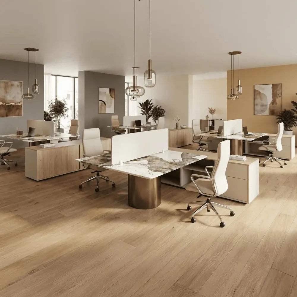 Mobilier et rangements pour bureau - Escalerion - bureaux - Quartzite Patagonia - 140X140X75 cm - STONE VALLEY