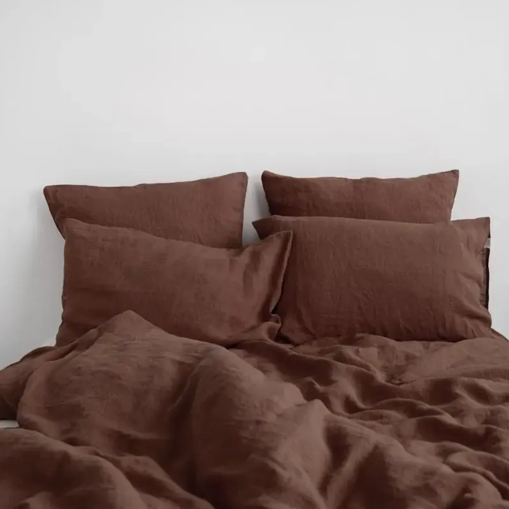 Bed linens - Chocolate Linen Duvet Cover Set - LINEN TALES