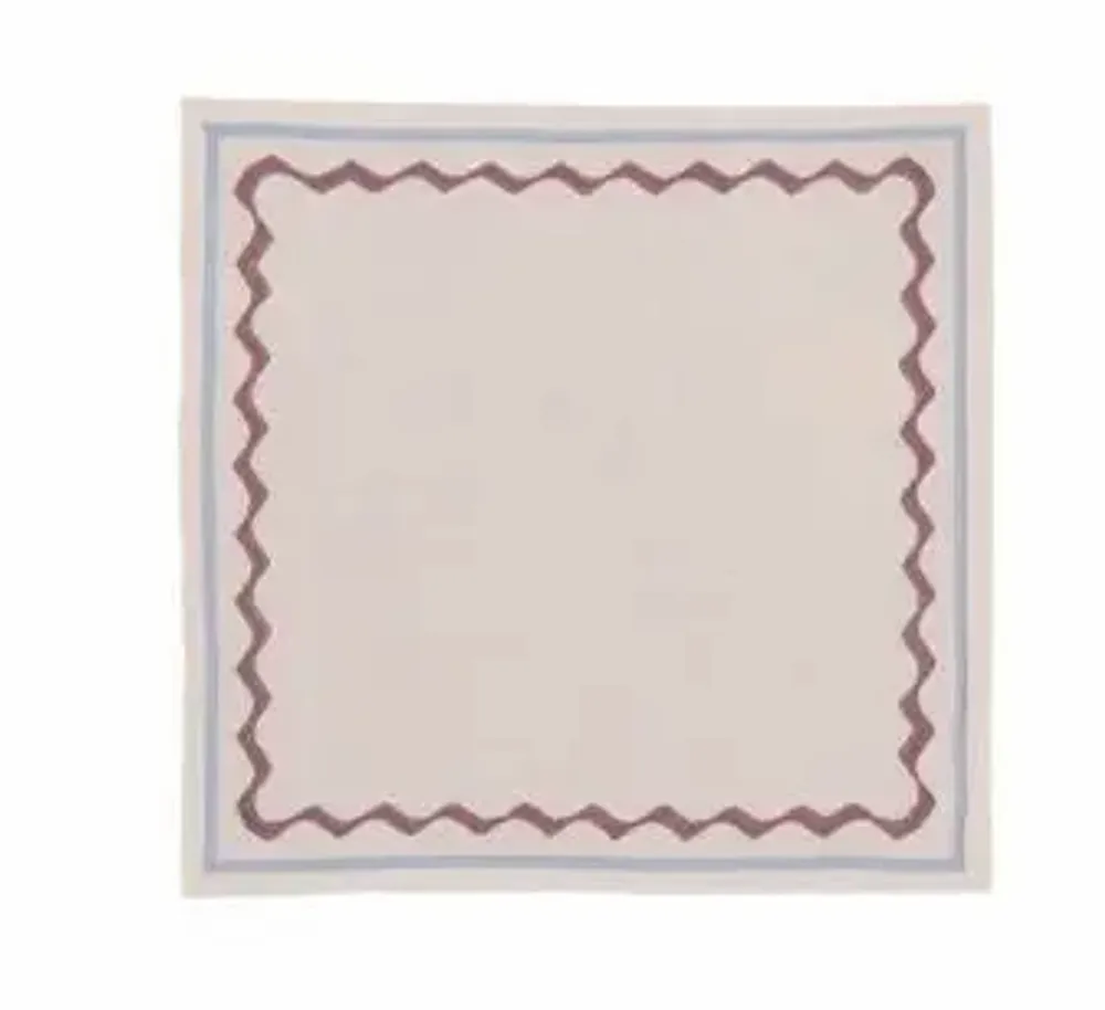 Kitchen linens - Ripple Stitch Embroidered Linen Napkins - NEEM CRAFTS LLC