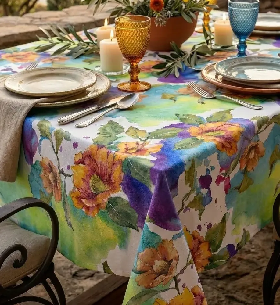 Table linen - PASELLA 1972  tablecloth: flowers 059 - PASELLA 1972 JOYFUL TABLECLOTH
