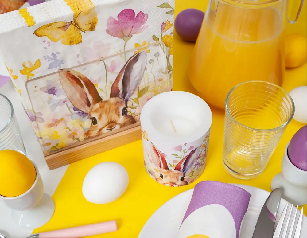 Serviettes - Serviettes en papier bunny in meadow - KARENA INTERNATIONAL