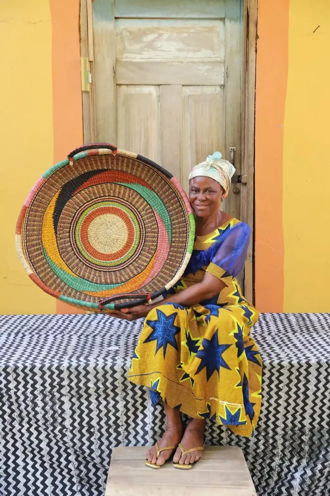 Plateaux - Woven Tray Wall Décor by Mmabillah Nsohbillah - THE BABA TREE BASKET COMPANY