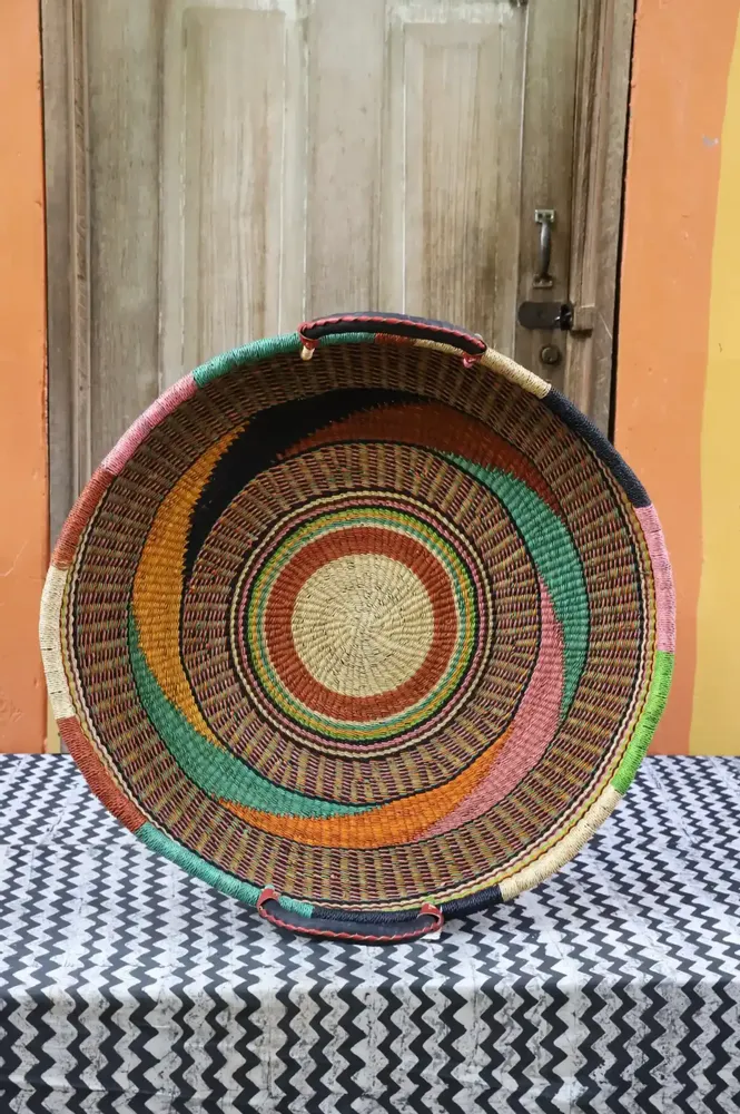 Plateaux - Woven Tray Wall Décor by Mmabillah Nsohbillah - THE BABA TREE BASKET COMPANY