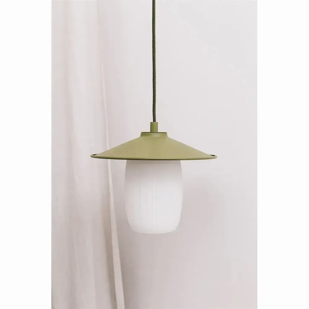 Hanging lights - JINGU A olive ceiling pendant lamp - UPPER HALF
