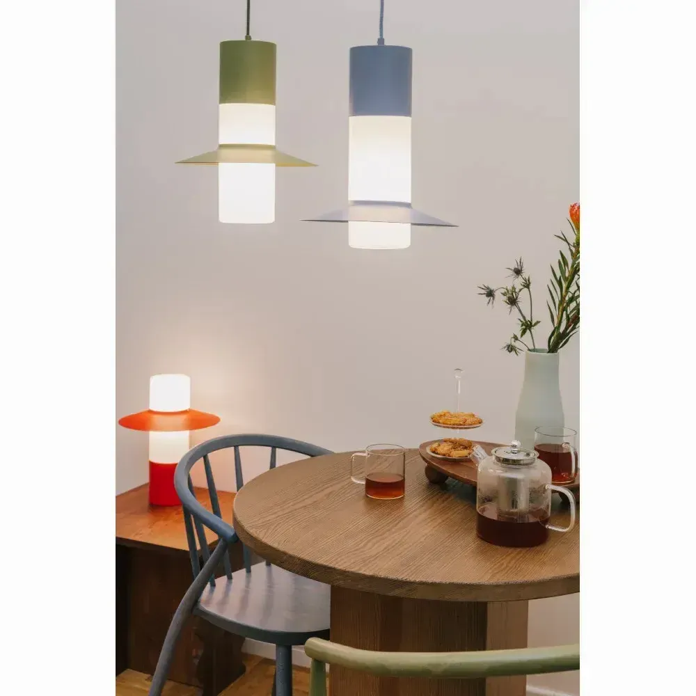 Hanging lights - CAPONIO A olive green ceiling pendant lamp - UPPER HALF