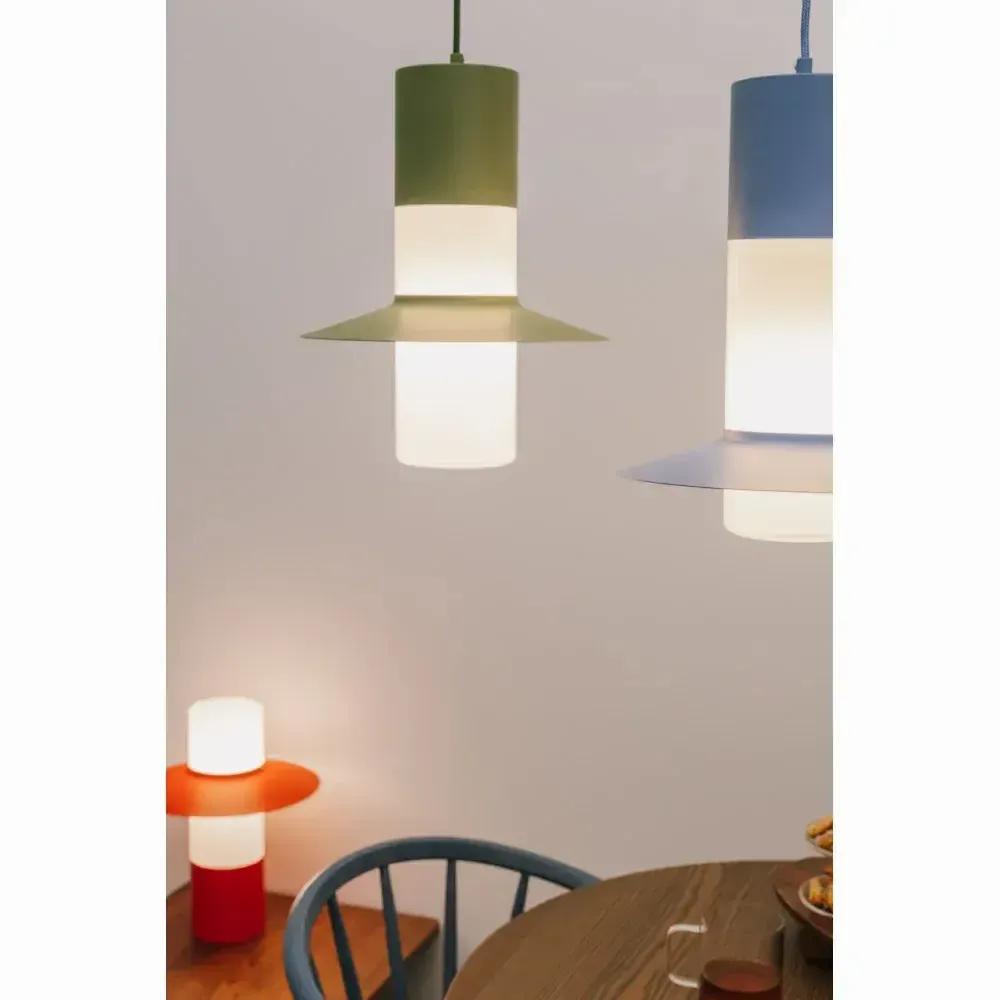 Hanging lights - CAPONIO A olive green ceiling pendant lamp - UPPER HALF