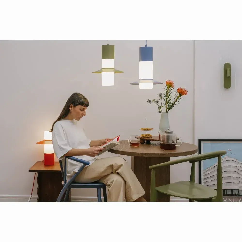 Hanging lights - CAPONIO A olive green ceiling pendant lamp - UPPER HALF