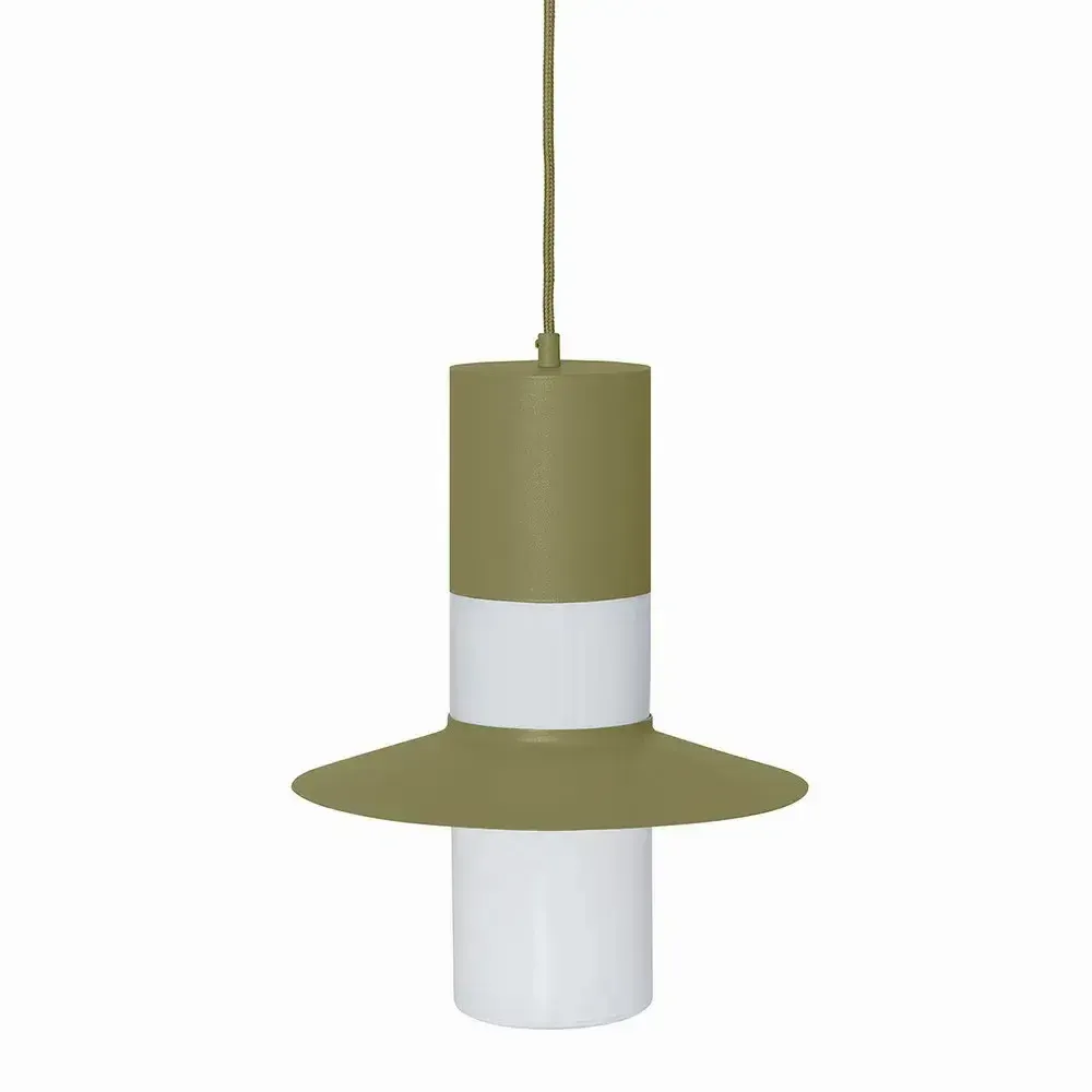 Hanging lights - CAPONIO A olive green ceiling pendant lamp - UPPER HALF