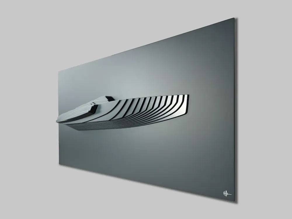 Sculptures, statuettes et miniatures - Sculpture murale WP 02 Charcoal- Charcoal - ANTOINE F.