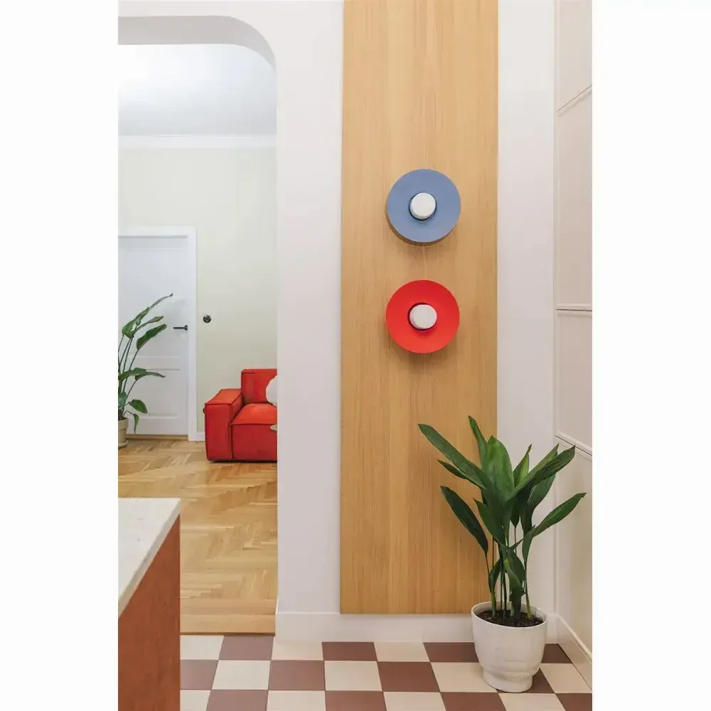 Wall lamps - CAPONIO W A blue wall lamp / sconce - UPPER HALF