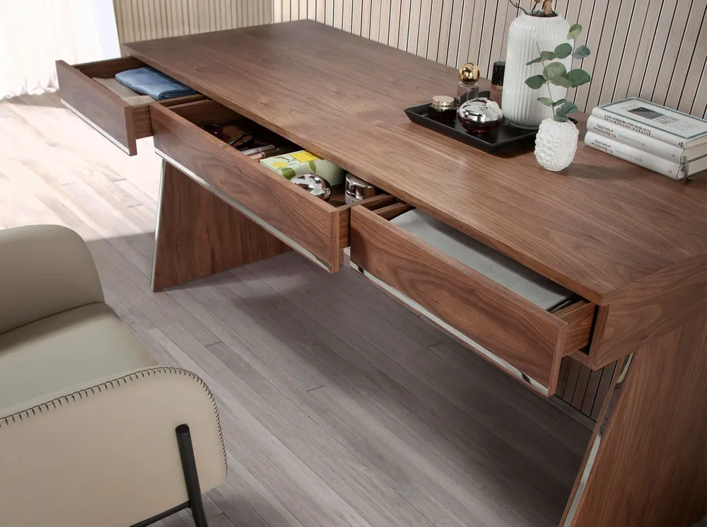 Office furniture and storage - Office desk in walnut wood - ANGEL CERDÁ