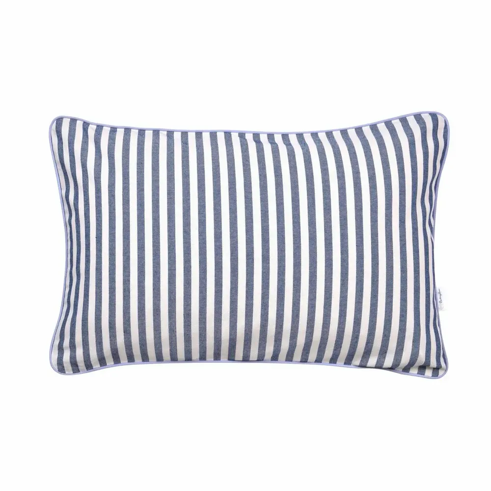 Coussins textile - Housse de coussin décorative Dandy Blue à rayures – Collection textile - ROSEBERRY HOME