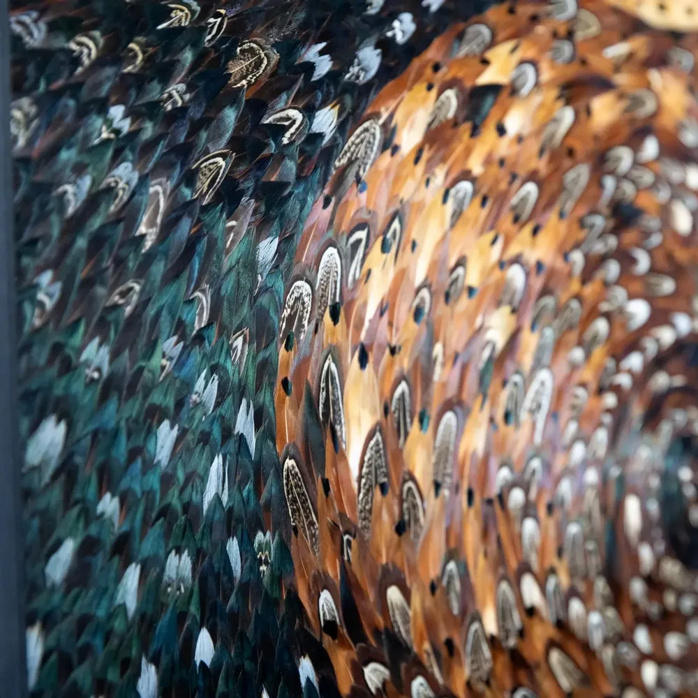 Pièces uniques - Oeuvre murale en plumes - MÉRI-LI