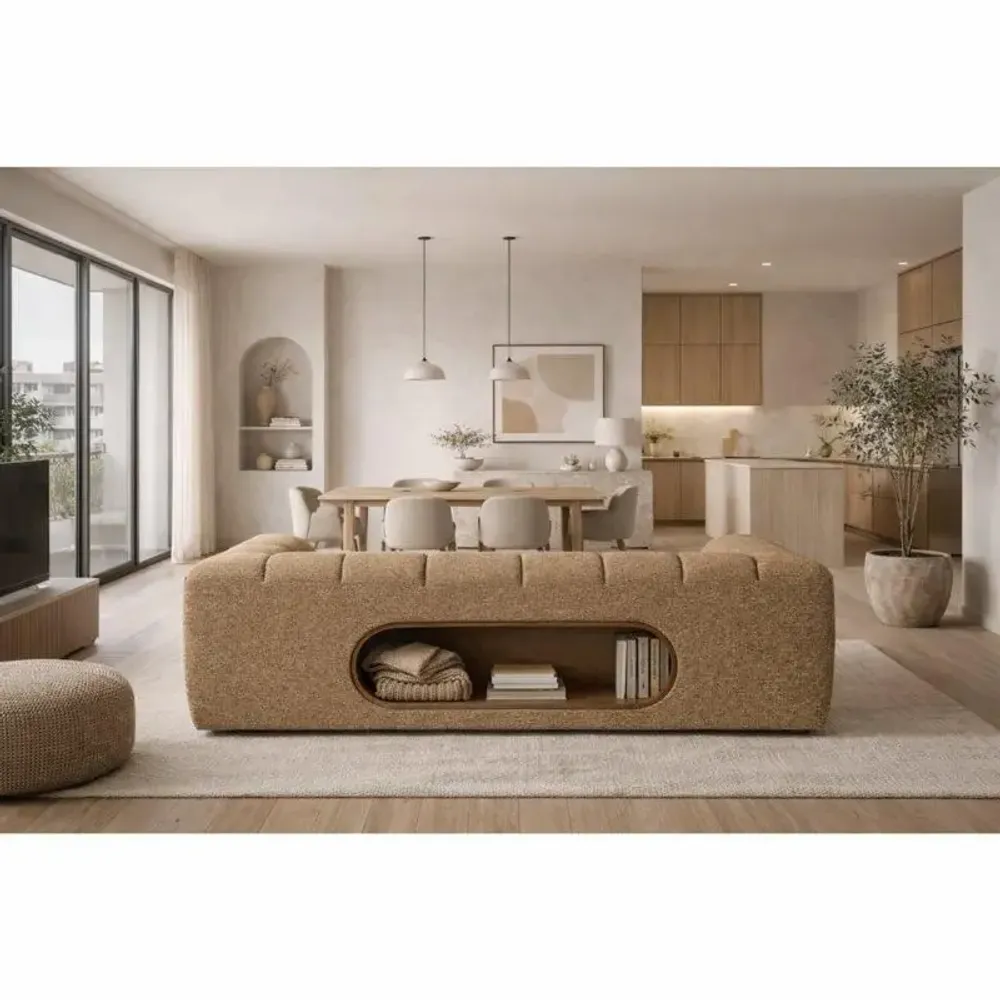 Canapés pour collectivités - Canapé Crossac – 2 places avec étagère intégrée - HÉVÉA HOUSE