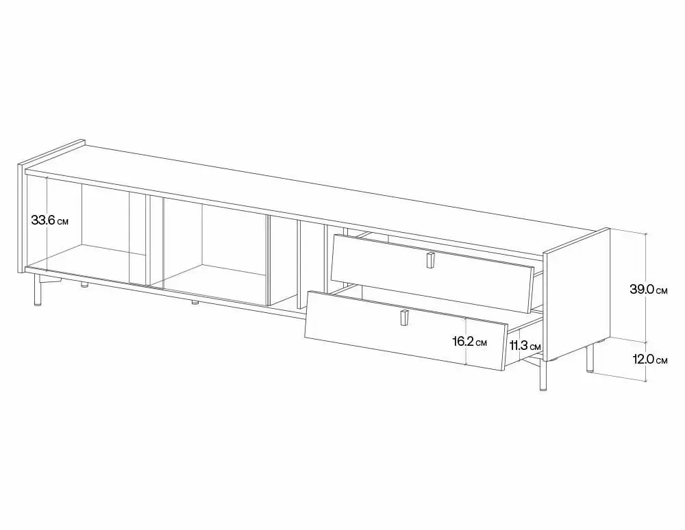 TV stands - SKRA SKR15 Vinyl TV Cabinet - UPPER HALF