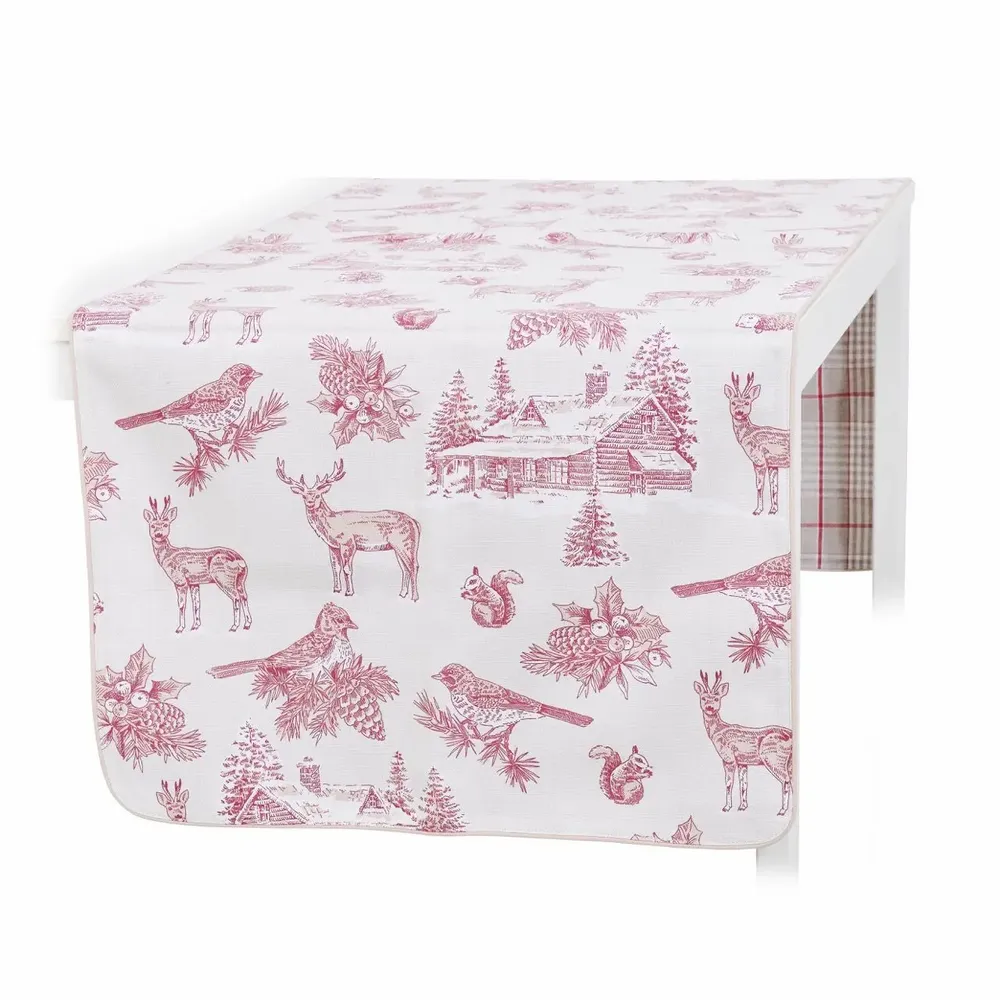 Table cloths - Red Forest Glen Check Table Runner – French Style - ROSEBERRY HOME