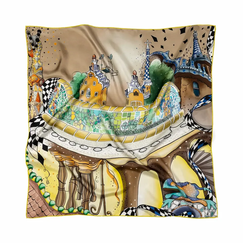 Scarves - Spanish Reverie Silk Scarf - UN POCO