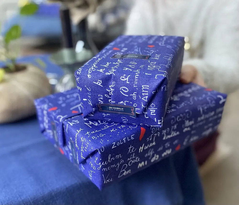 Anniversaires - Kit 4 emballages cadeaux réutilisables - Je t'aime - ON S'EMBALLE À LA FRANÇAISE