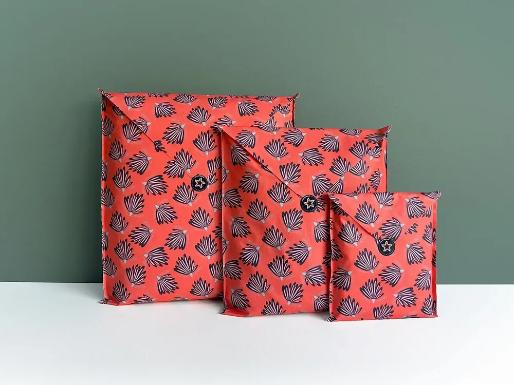 Birthdays - Reusable Gift Wrap – 3 Pockets & 3 Squares Assortment - ON S'EMBALLE À LA FRANÇAISE