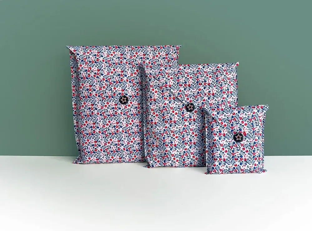 Birthdays - Reusable Gift Wrap – 3 Pockets & 3 Squares Assortment - ON S'EMBALLE À LA FRANÇAISE