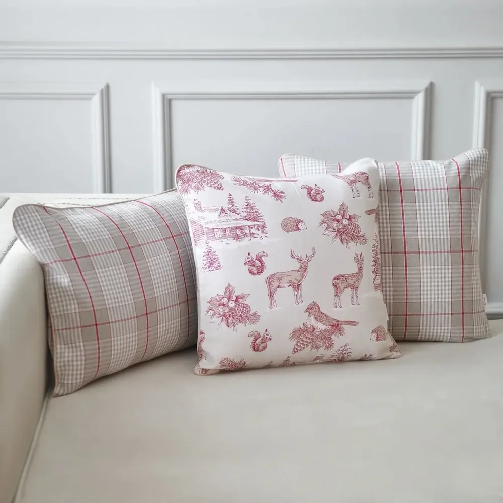 Fabric cushions - Glen Check Decorative Cushion Cover – French Style - ROSEBERRY HOME