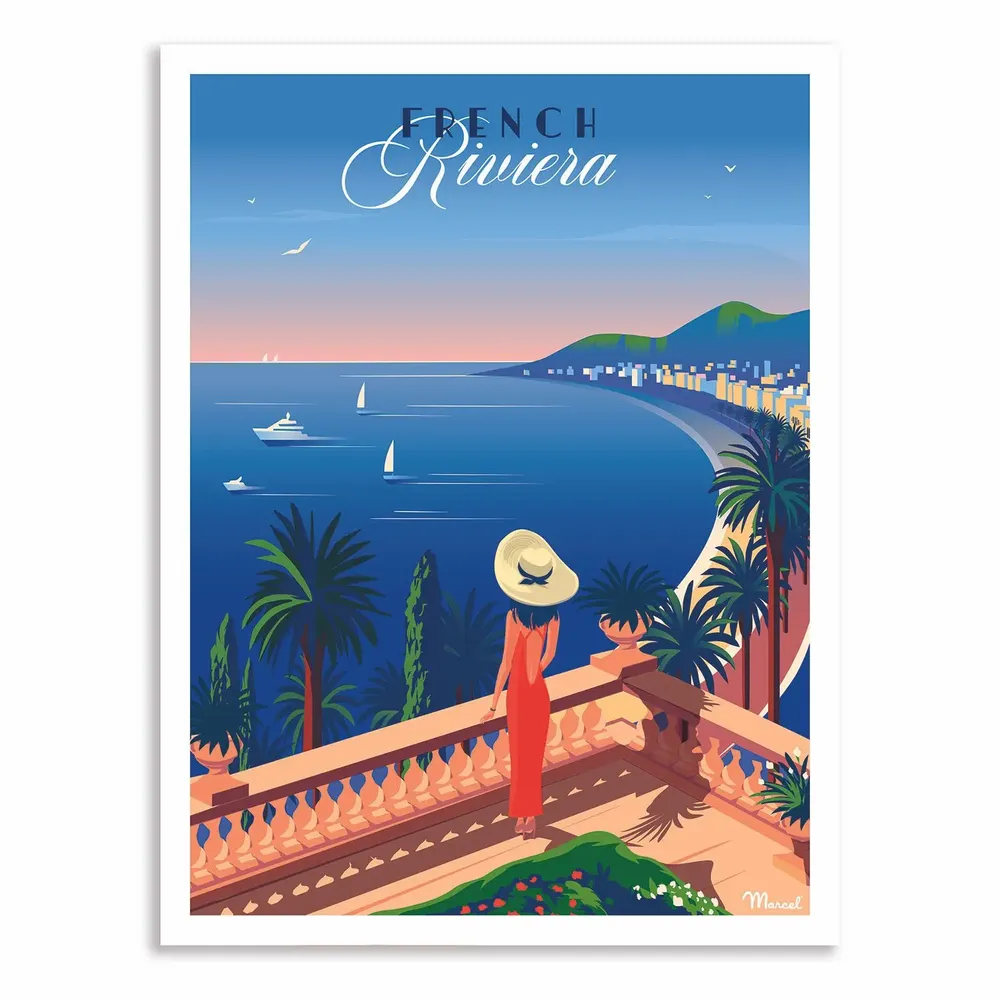 Poster - FRENCH RIVIERA\" The Balcony\ "” poster - MARCEL TRAVEL POSTERS