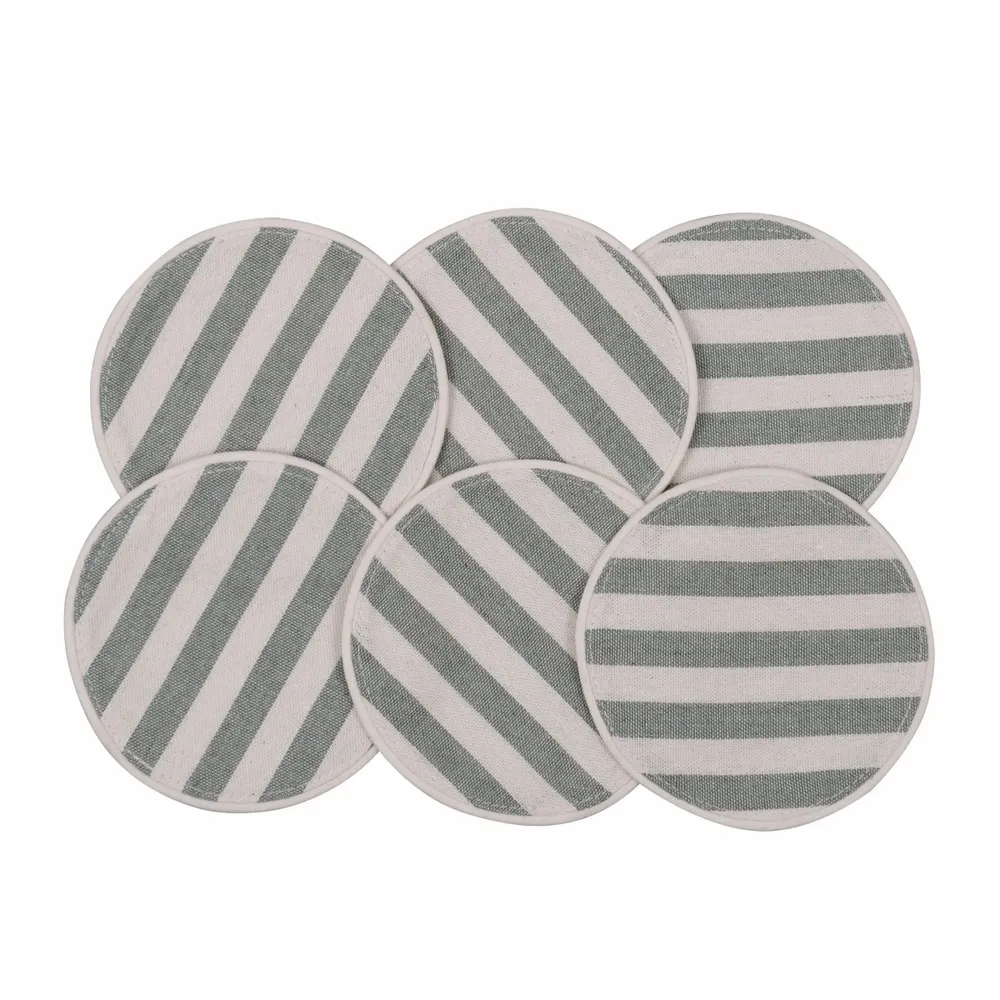 Sets de table - Mini sous-verres ronds Lemonade & Rayures – Style d’été - ROSEBERRY HOME