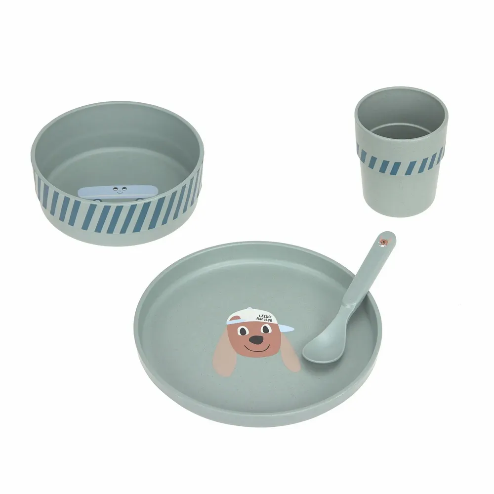 Children's mealtime - LÄSSIG dish setdish Tiny Team, Dog - LASSIG GMBH