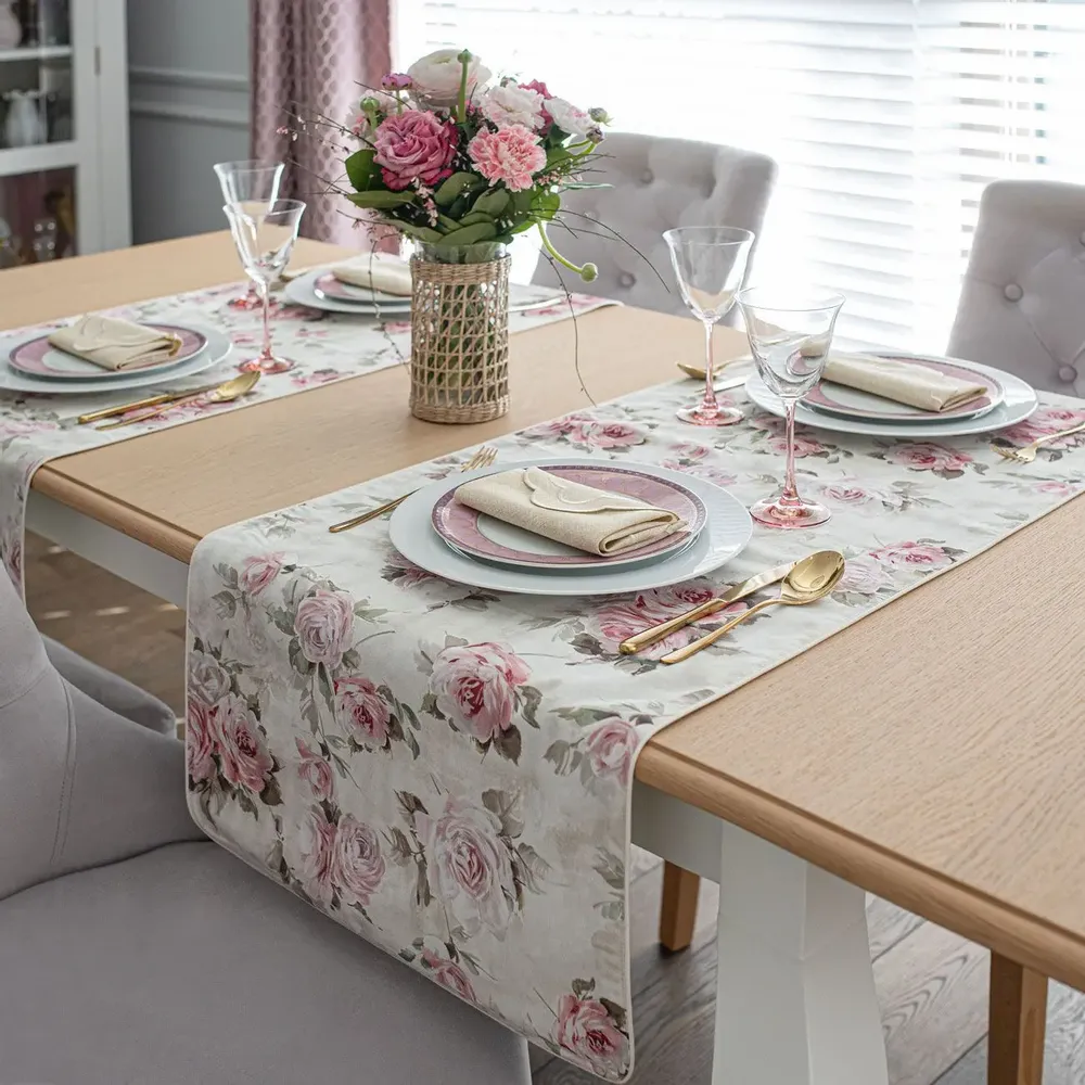 Serviettes - Serviettes brodées Beige Petali – Style français - ROSEBERRY HOME