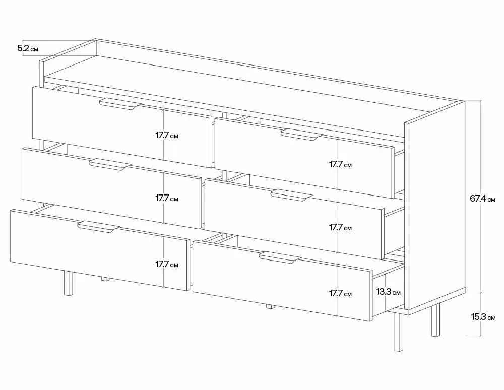 TV stands - SIGI KS2TV6S TV Cabinet / Sideboard - UPPER HALF
