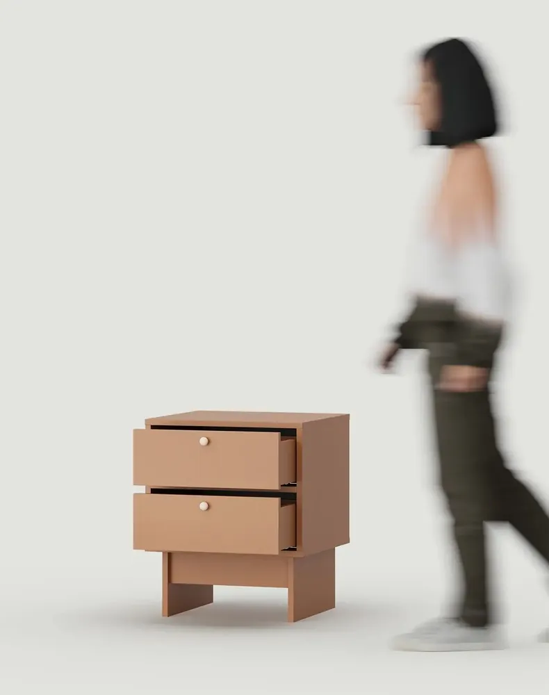 Night tables - JAPANDI Style Bedside Table KABE SNK02 - UPPER HALF