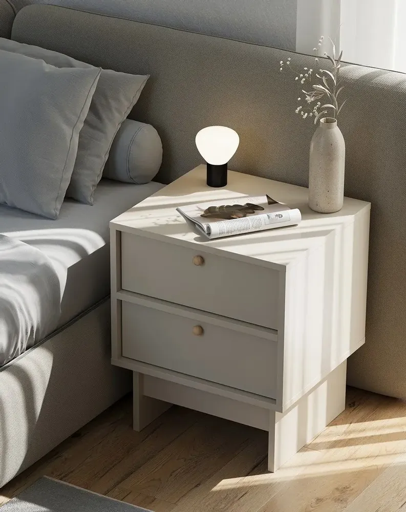 Night tables - JAPANDI Style Bedside Table KABE SNK02 - UPPER HALF