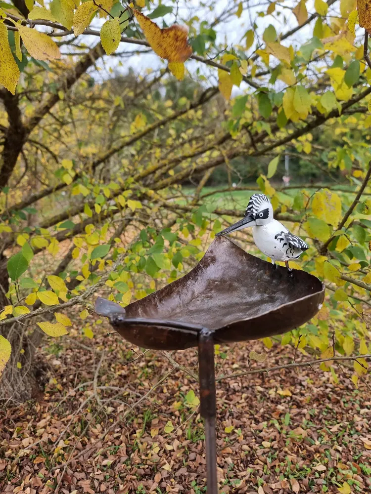 Accessoires de déco extérieure - tuteur feuille martin pecheur pie - TERRE SAUVAGE