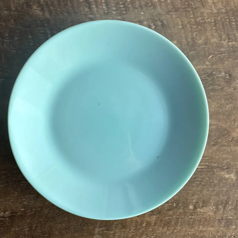 Everyday plates - Set of 6 small vintage turquoise blue dessert plates D18 - OFFICE OBJETS